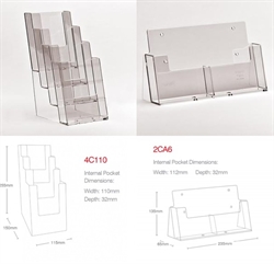 A6 FLERRUMS BROCHUREHOLDER TIL BORD/VÆG